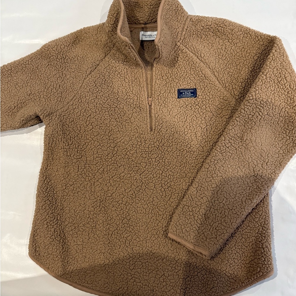 Abercrombie & Fitch Tan V-Neck Sweater with Relaxed Fit